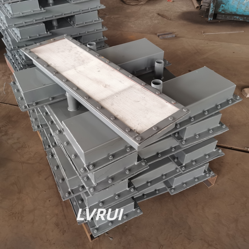 LVRUI Aeration Pads in industrial silo setup for cement, fly ash, and chemical powders