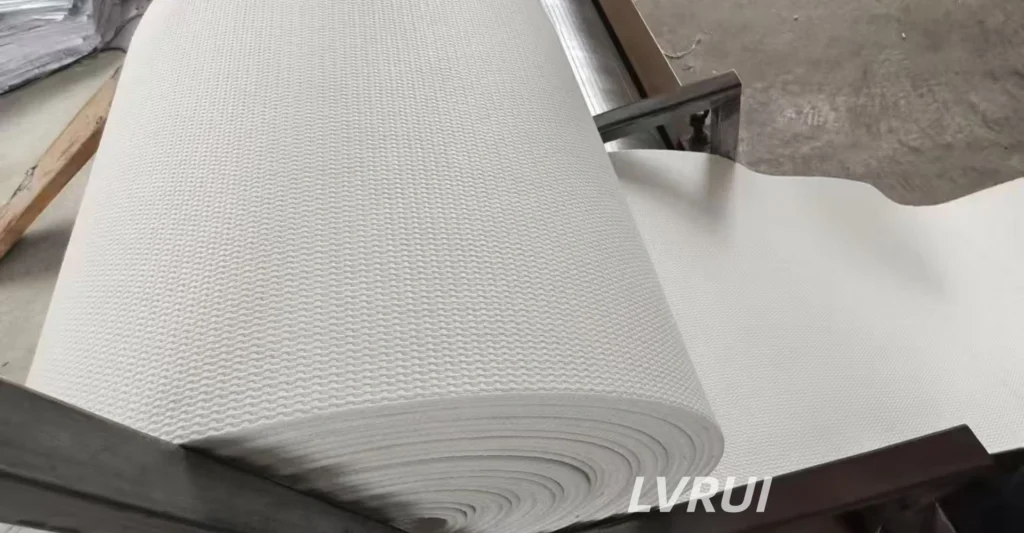 Air slide fabric installed in a cement plant conveyor system