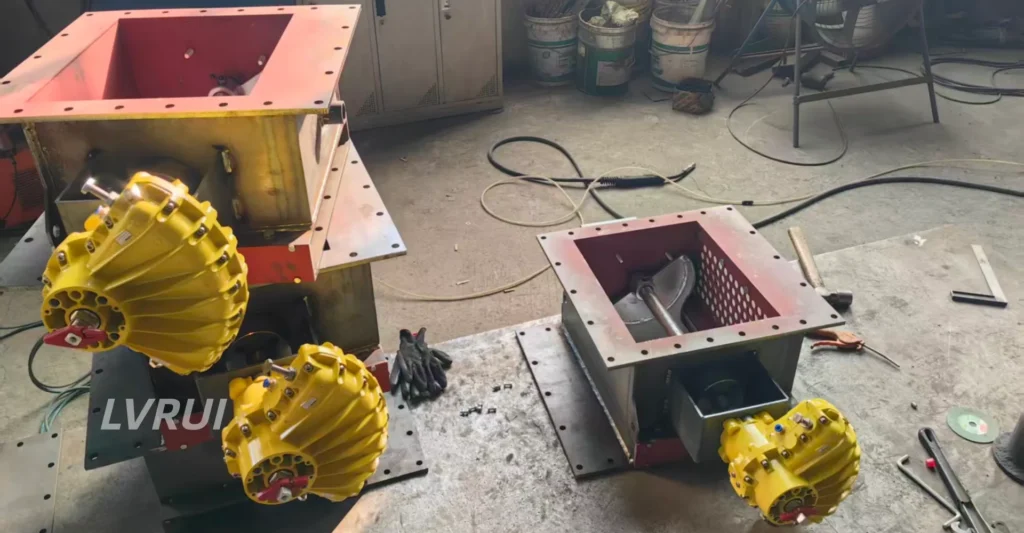 Pneumatic Flow Control Gate Valve for Cement Powder Handling Pneumatic flow control gate valve with rotary actuator for cement powder handling