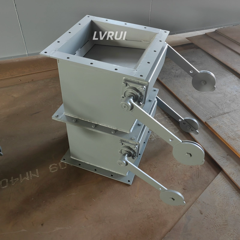 LVRUI double-flap valve with counterweight arms for dust collector discharge