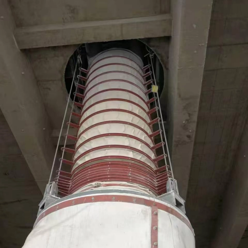 Telescopic loading chute on-site installation for cement bulk material loading