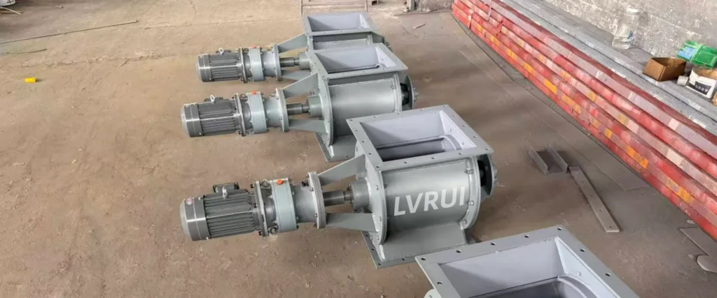 LVRUI rotary airlock valves with gear motors for dust collector discharge