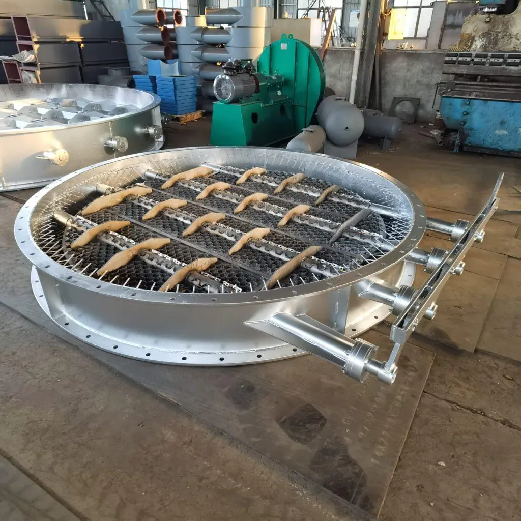 Industrial electric high temperature louver valve for powder conveying and ventilation control