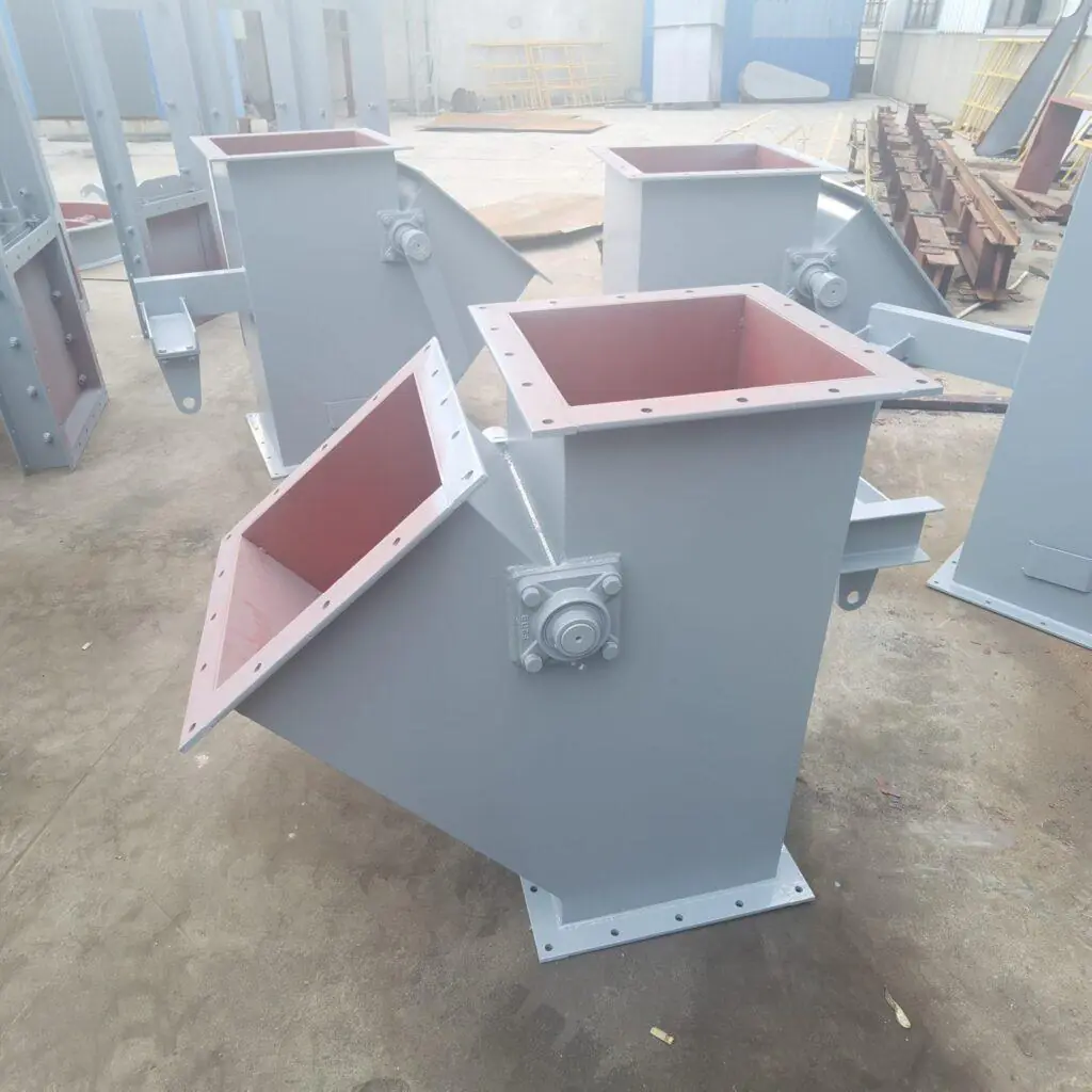 Industrial pneumatic diverter valve for powder material distribution and flow switching