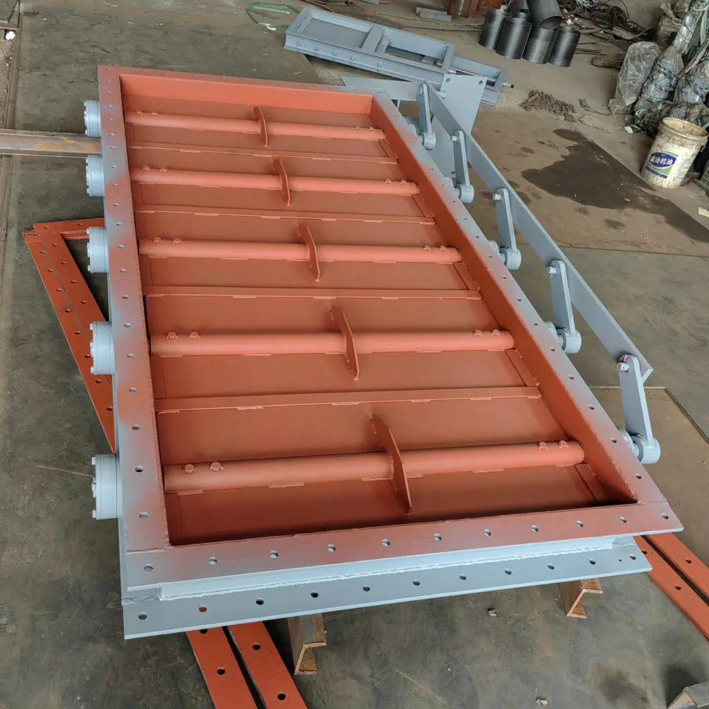 Industrial rectangular louver valve for cement silo powder discharge and ventilation control