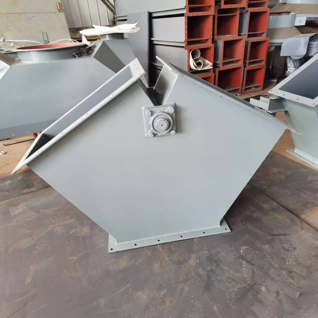 Industrial three way diverter valve for bulk powder distribution and flow switching