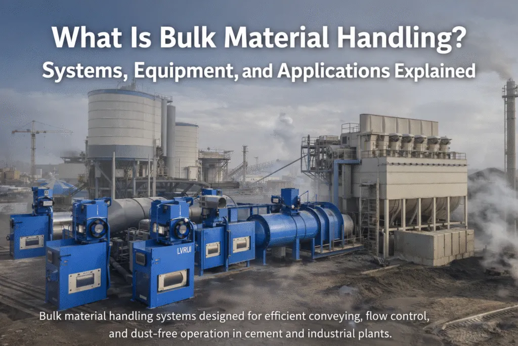Bulk material handling systems used for conveying cement, fly ash, and industrial powders