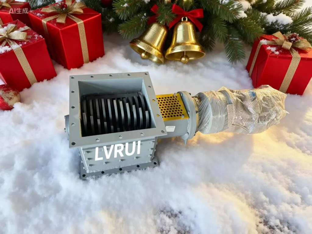 LVRUI industrial valve for bulk material handling with Christmas decoration