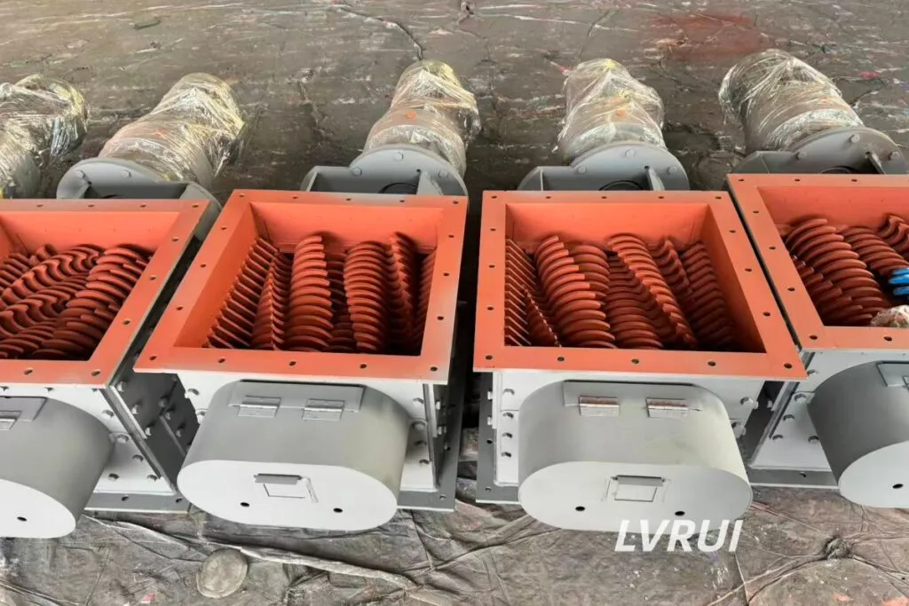 Twin Shaft Lump Breaker Valve for Cement Silo Bottom Electric twin shaft lump breaker valve for cement silo discharge