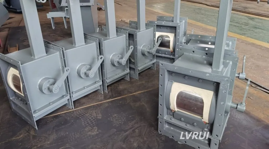 Flow control gate installed on air slide conveyor in cement plant