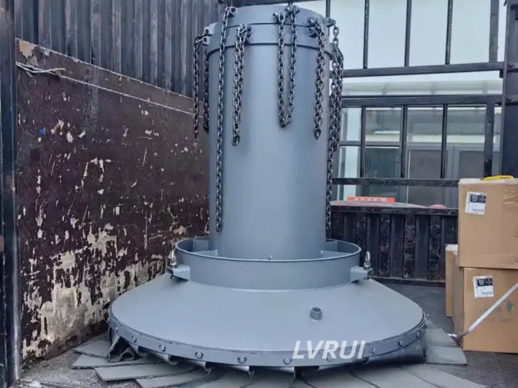 Telescopic chute used in bulk material handling system for cement and powder loading