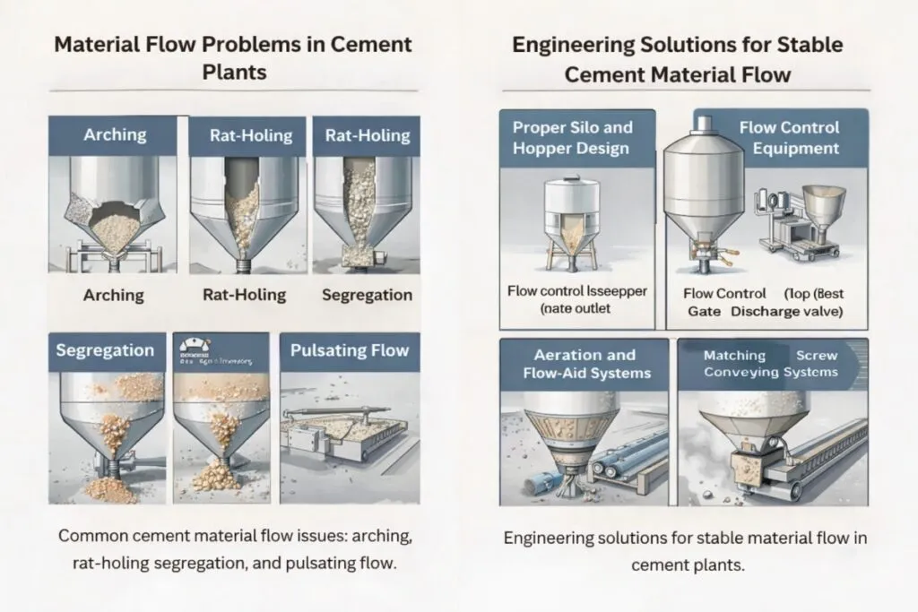 material flow problems in cement plant silo