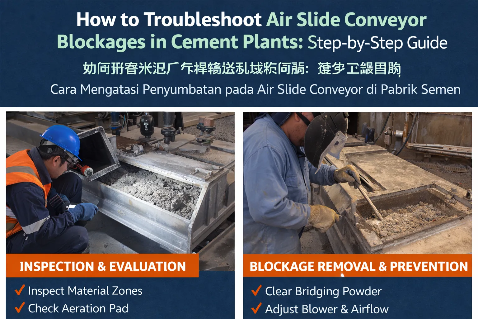 How to Troubleshoot Air Slide Conveyor Blockages in Cement Plants: Step-by-Step Guide