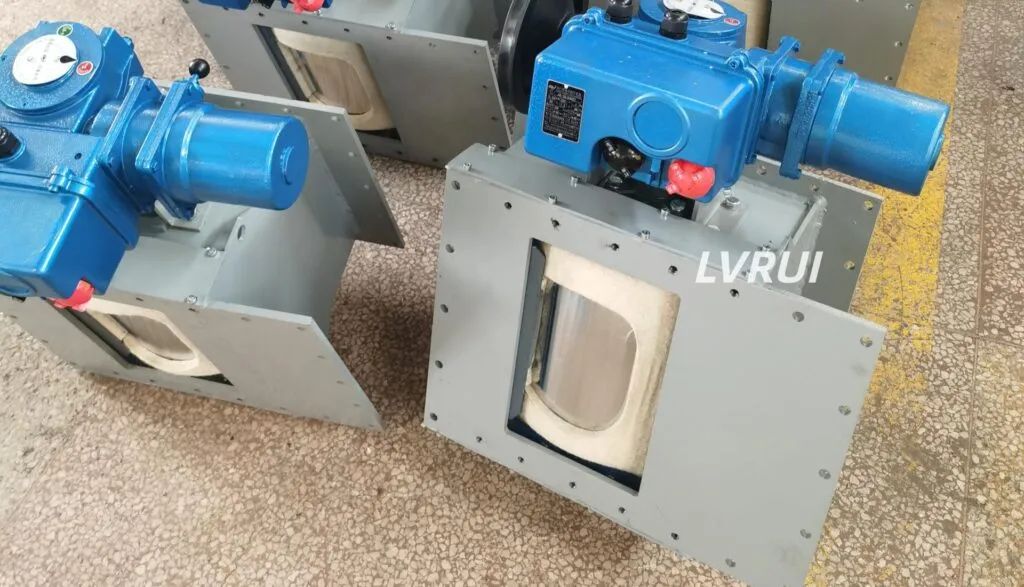 Electric flow control gate valve integrated with bulk powder conveying system