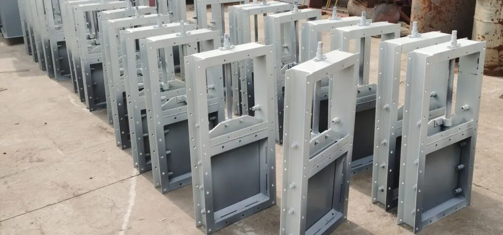 LVRUI slide gate valve for cement, fly ash, lime, and granular powder handling